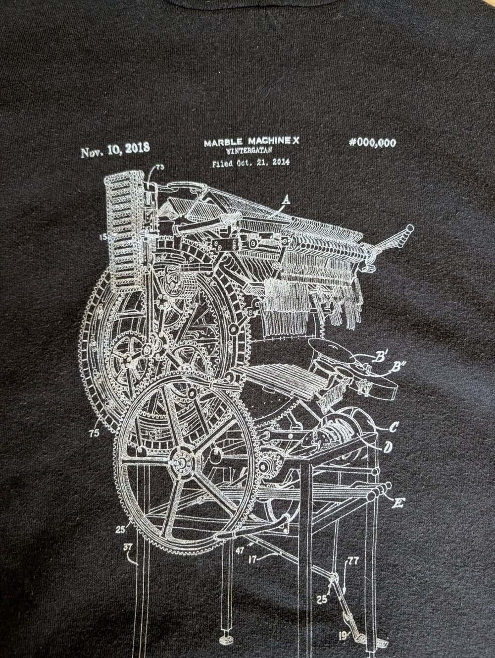 Wintergatan Marble Machine X Hoodie Large I Believe Martin Molin Blueprint Rare